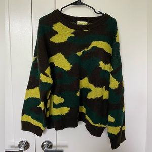 Yummy Oversized Neon Camo Sweater